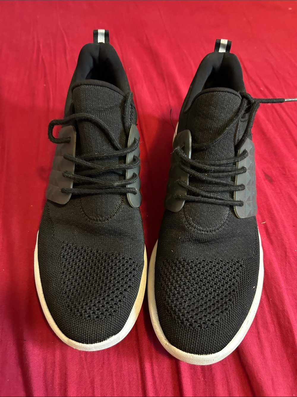 Womens Black Knit Casual Sneakers - Lightweight Comfort
